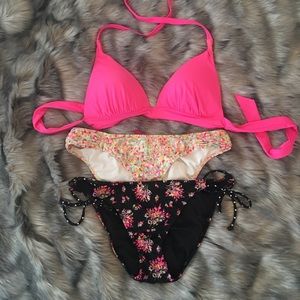 Victoria's Secret push-up Halter Bikini set of 3!